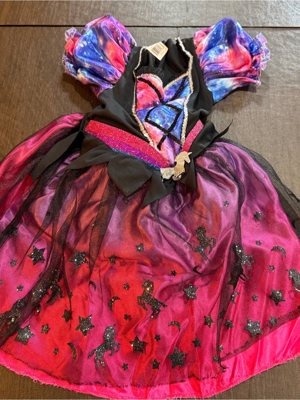 Galaxy Unicorn Kids Costume Dress - Pink & Purple Sz S 6/6X